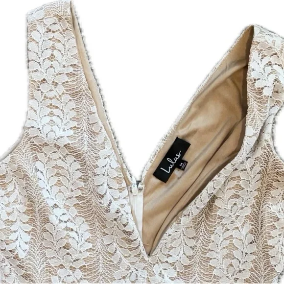 NWOT Lulus Lace Overlay Mini Dress - Picture 4 of 5